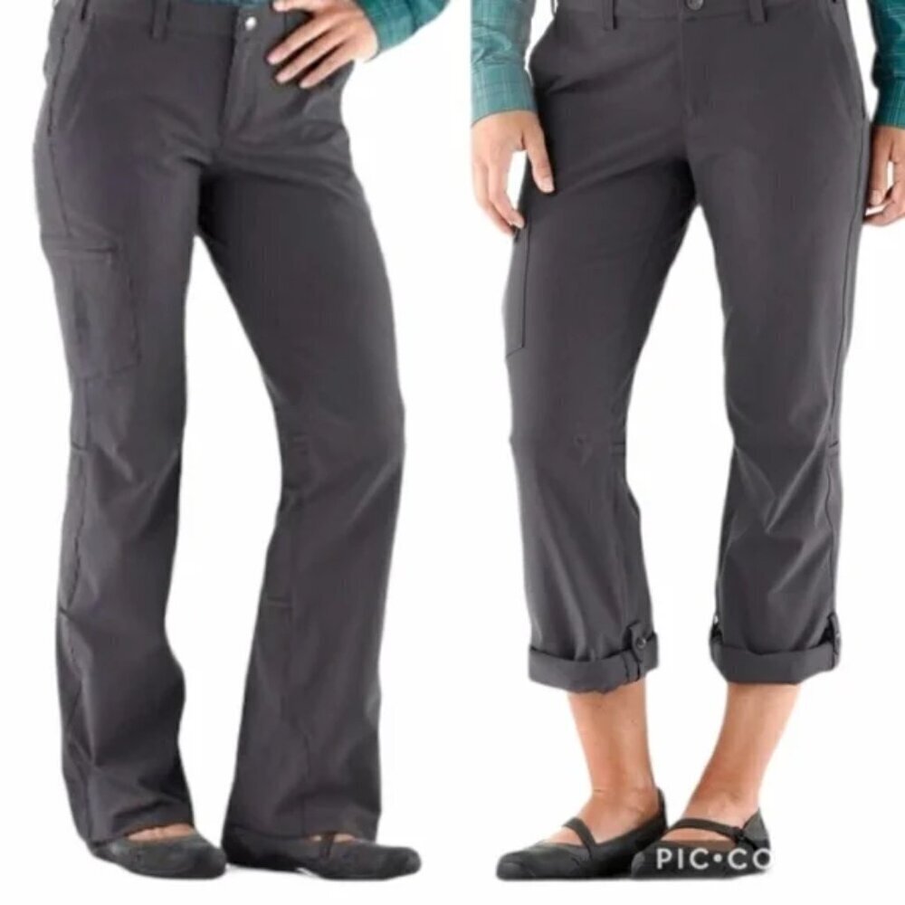 REI Co-op Nylon Pants Snap Up Roll Hiking Grey Unisex Convertible 34x32